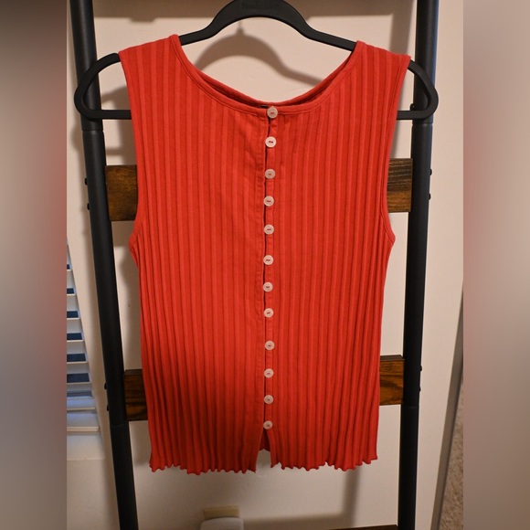 Freepeople Red Sleeveless Button-Down Top - Picture 1 of 6